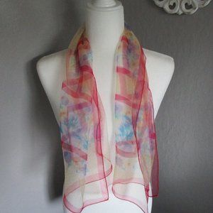 1960s sheer cottage garden scarf